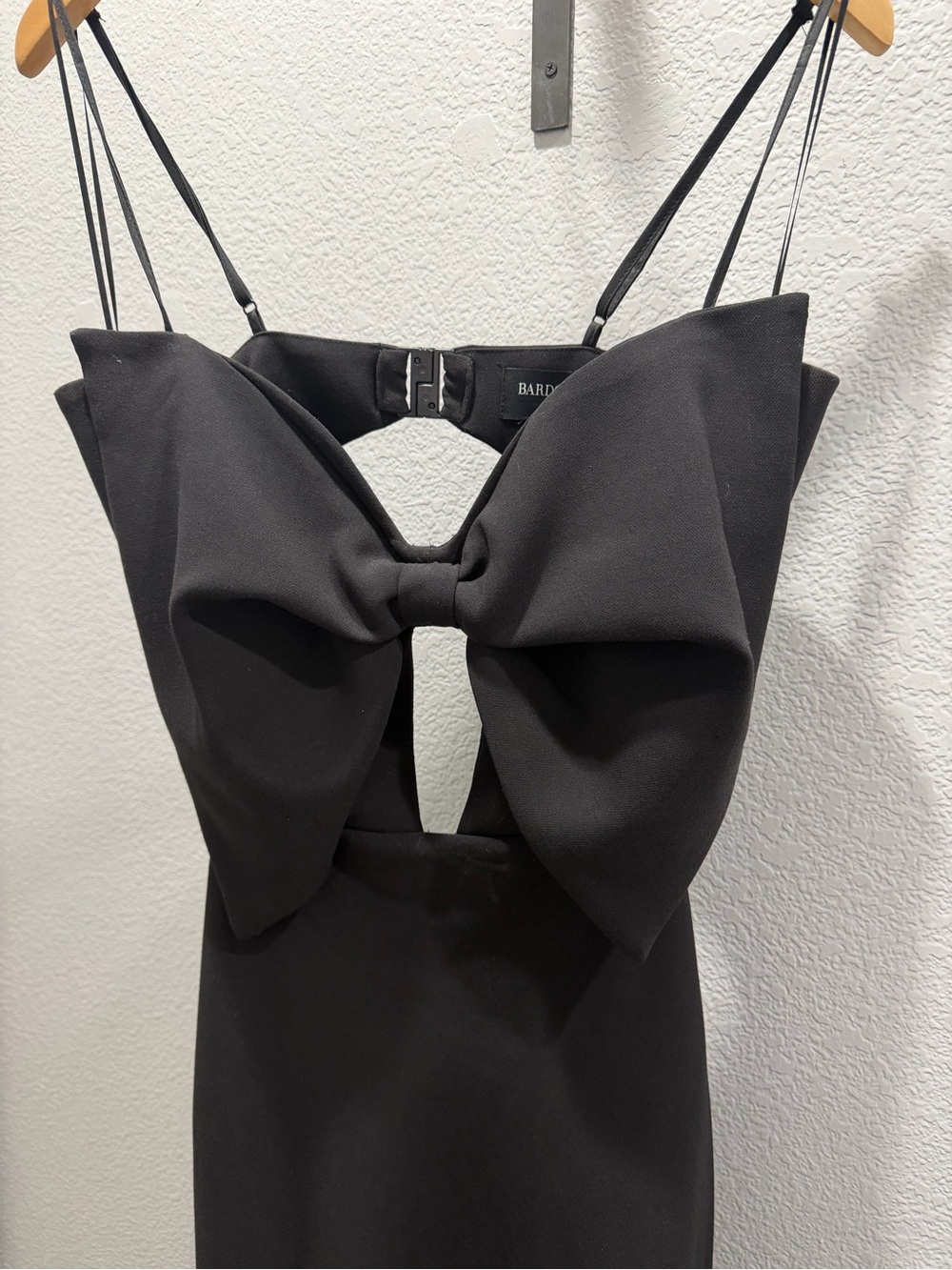 Bardot Black Backless Dress with Statement Bow
